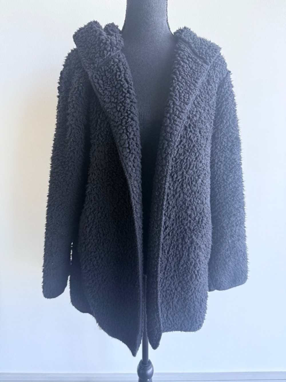 Victoria’s Secret PINK Black Hooded Teddy Sherpa Jacket